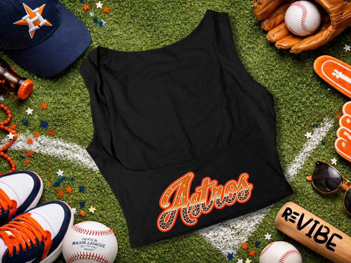 Houston Baseball Orange Leopard