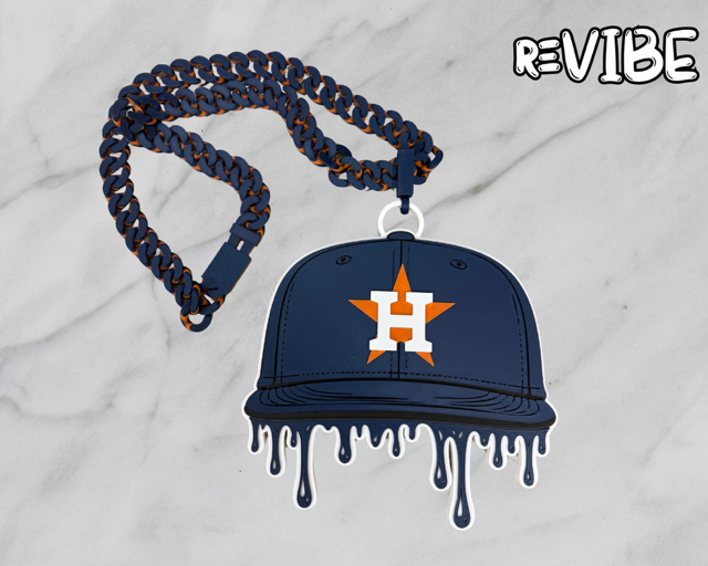 Houston Baseball Hat Drip Blue Hype Chain