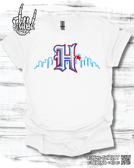 Houston Football Rivalry Shirt: Houston Skyline H