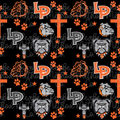 La Porte Bulldogs Seamless Pattern - Black Background